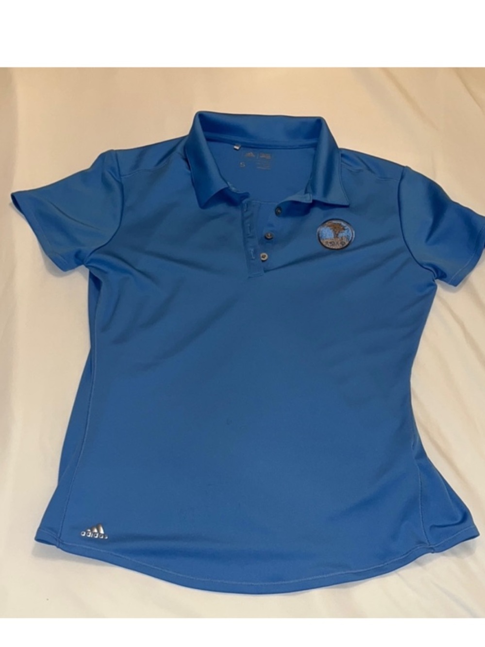 adidas Pebble Beach Blue Golf Polo Small
